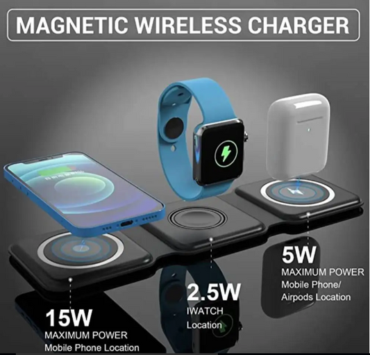 3 in 1 Magnetic Wireless charger Foldable 15W Original Charging Station