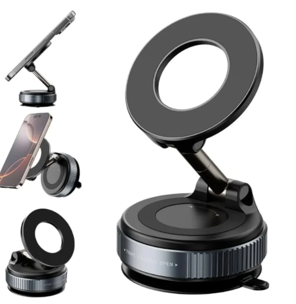 Foldable Magnetic Car Phone Holder | 360° Rotating Suction Mount | Universal