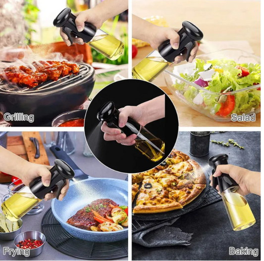 Plastic Glass Kitchen Cooking Spray Bottle |200 ML | BBQ Olive Oil Sprayer & Vinegar Spray Bottle