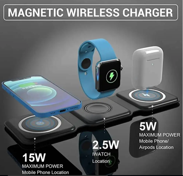3 in 1 Magnetic Wireless charger Foldable 15W Original Charging Station