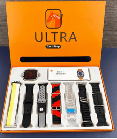 Ultra Smart Watch With Multicolor Straps